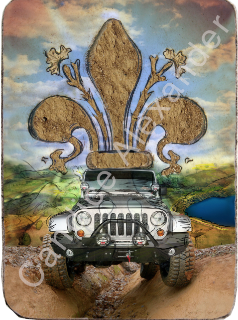 Jeep Fleur de Lis design by Candice Alexander, Fleur De Lis Artist Fleur De Lis art by Candice Alexander, Louisiana Artist