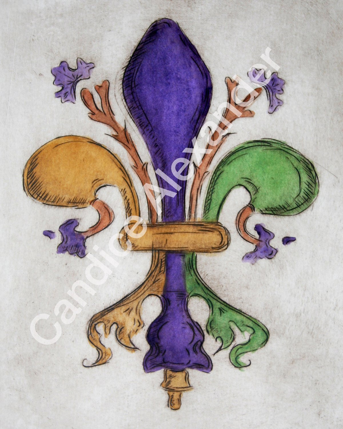 Jester Fleur de LIs Art by Candice Alexander Fleur de lIs artist Fleur De Lis art by Candice Alexander, Louisiana Artist