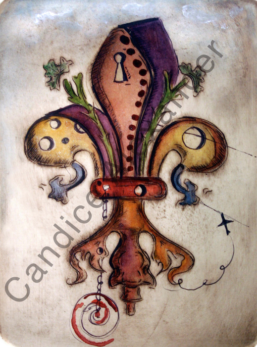 keyhole Fleur de Lis design by Candice Alexander, Fleur De Lis Artist Fleur De Lis art by Candice Alexander, Louisiana Artist