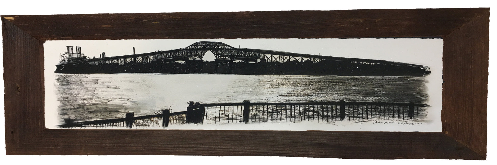 Candice Alexander, Alexander Art, Louisiana, Southwest Louisiana, Lake Charles, I-10 Bridge, Black & White