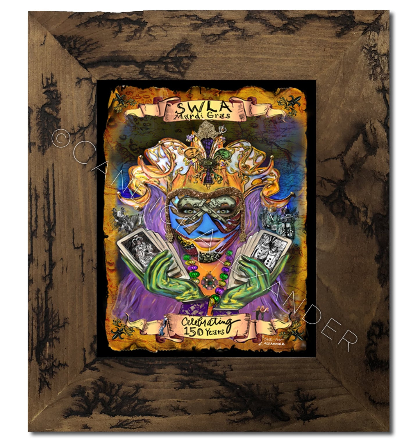 SWLA Official 2017 Mardi Gras Poster in Electrocuted Frame