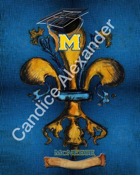 Mcneese graduate art fleur de lis by candice Alexander Louisiana artist