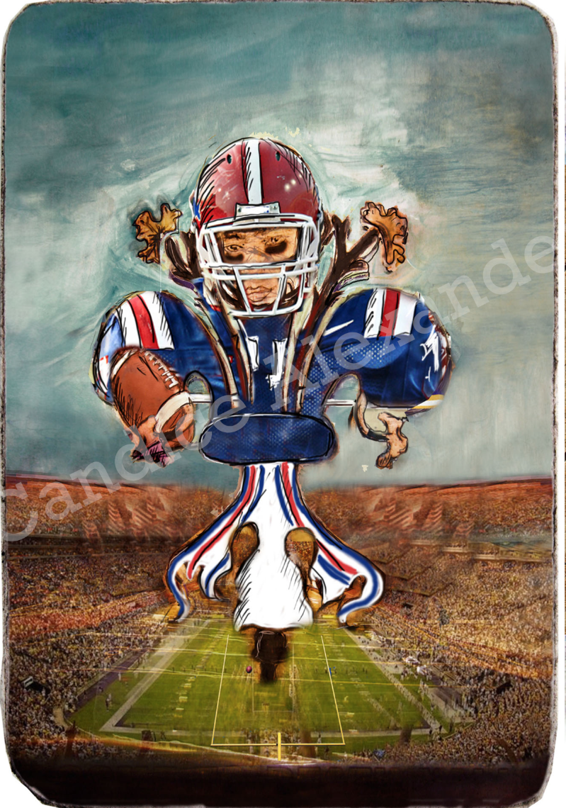 New England Patriots Fleur De Lis art by Candice Alexander, Louisiana Artist Fleur de Lis design by Candice Alexander, Fleur De Lis Artist