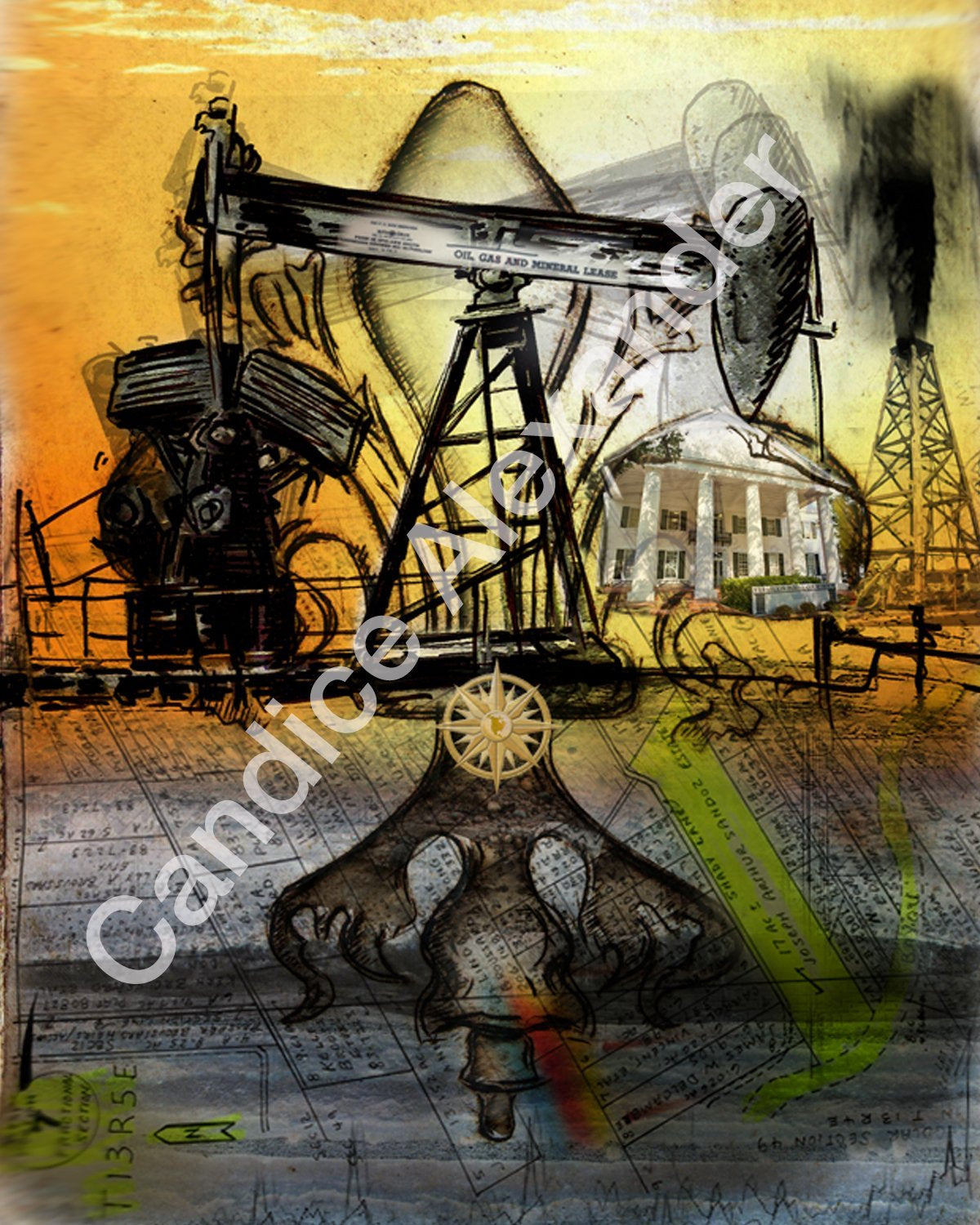 Oil Well Two Fleur De Lis art by Candice Alexander, Louisiana Artist Fleur De Lis art by Candice Alexander, Louisiana Artist Fleur De Lis Art by Candice Alexander Fleur de Lis Artist