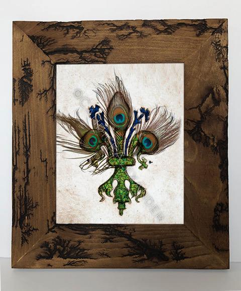 Candice Alexander Fleur De Lis Peacock Electrocuted Frame