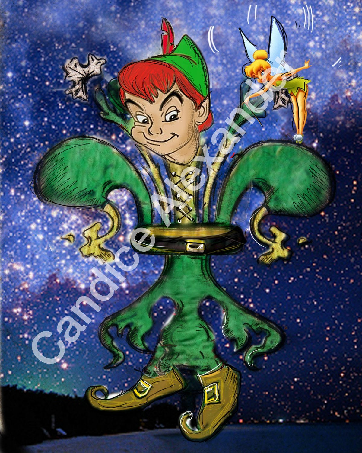 Peter Pan Fleur de Lis Candice Alexander Fleur De Lis art by Candice Alexander, Louisiana Artist