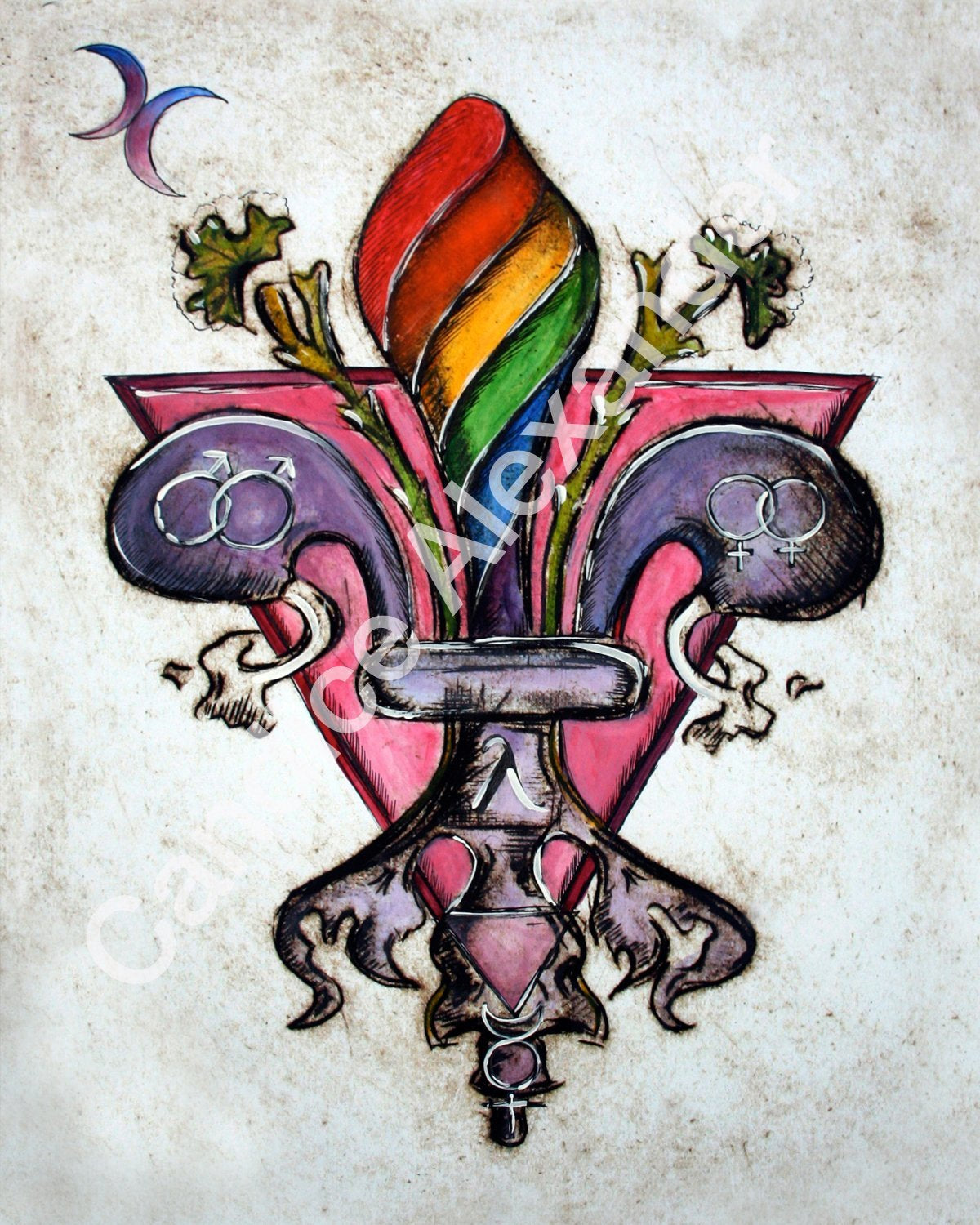 Pride Fleur De Lis Design by Candice Alexander Fleur De Lis art by Candice Alexander, Louisiana Artist