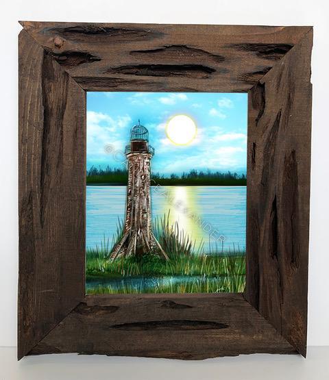 Candice Alexander Sabine Lighthouse Louisiana Cypress Frame