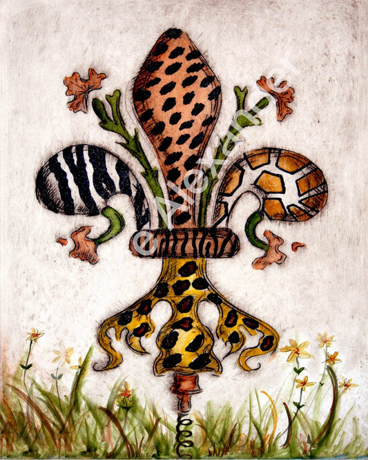 Safari 2 Fleur De Lis design by Candice Alexander Fleur De Lis art by Candice Alexander, Louisiana Artist