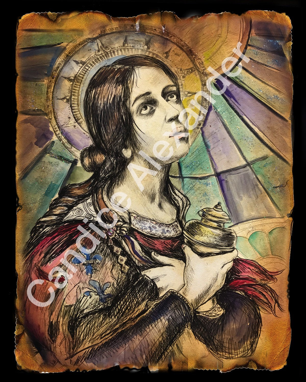 Saint Mary Candice Alexander Fleur De Lis Artist Fleur De Lis art by Candice Alexander, Louisiana Artist