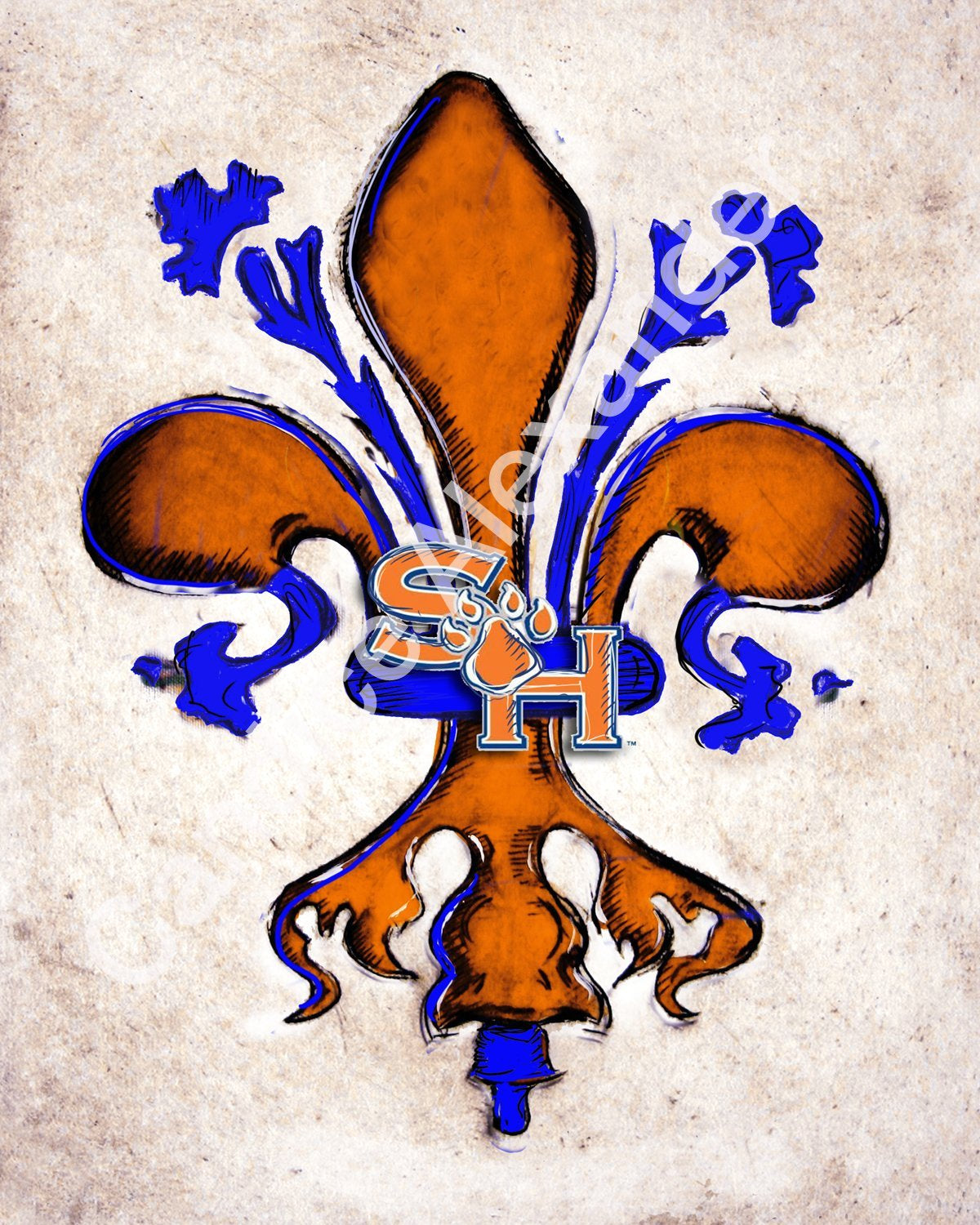 Sam Houston University Fleur De Lis Art by Candice Alexander Fleur de Lis Artist Fleur De Lis art by Candice Alexander, Louisiana Artist