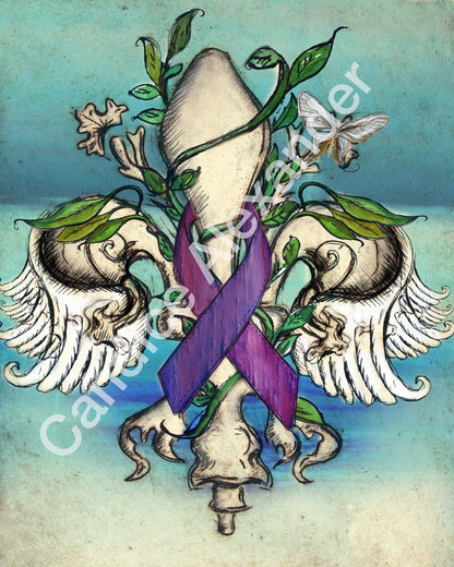 Sarcoidosis Strength Fleur De Lis art by Candice Alexander, Louisiana Artist Fleur De Lis Art by Candice Alexander Fleur de Lis Artist