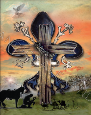 Praying Cowboy Fleur De Lis art by Candice Alexander, Louisiana Artist Fleur De Lis Art by Candice Alexander Fleur de Lis Artist