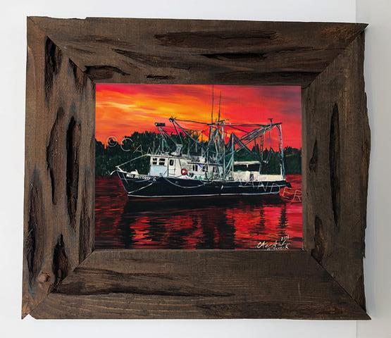 Candice Alexander Shrimp Boat Louisiana Cypress Frame