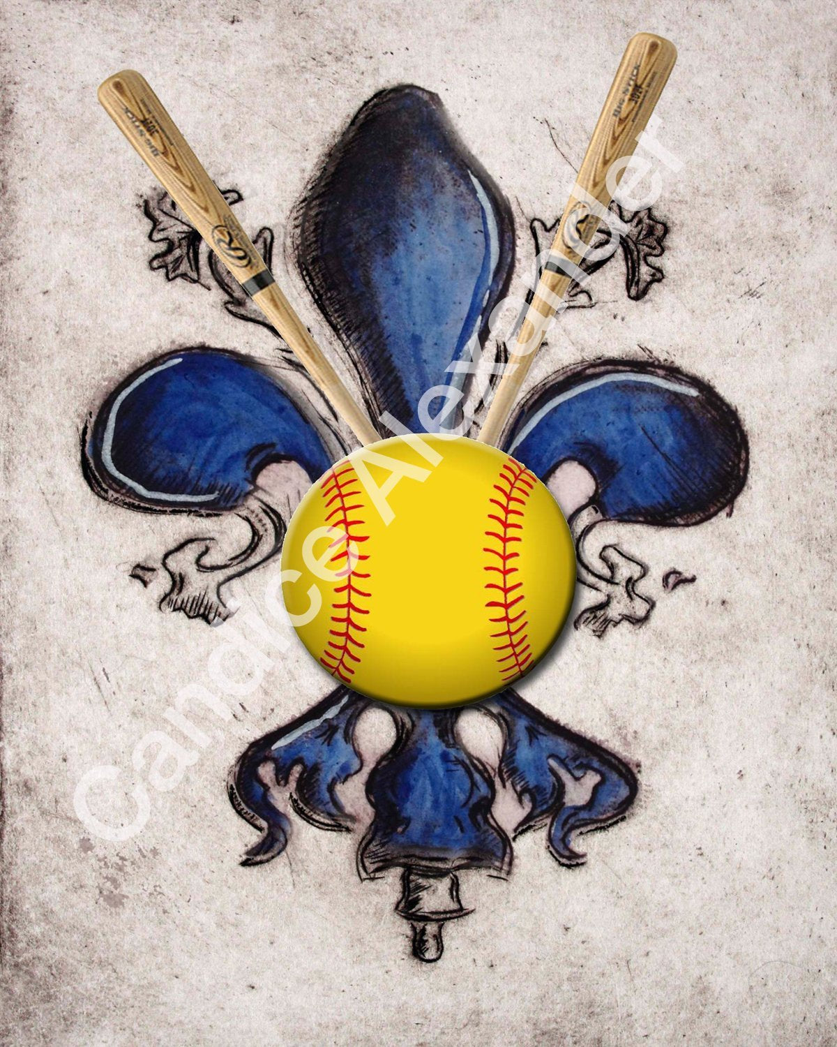 Softball Fleur De Lis Candice Alexander Fleur De Lis Artist