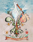 Stork Triplets Fleur De Lis art by Candice Alexander, Louisiana Artist Fleur De Lis by Candice Alexander Fleur De Lis Artist