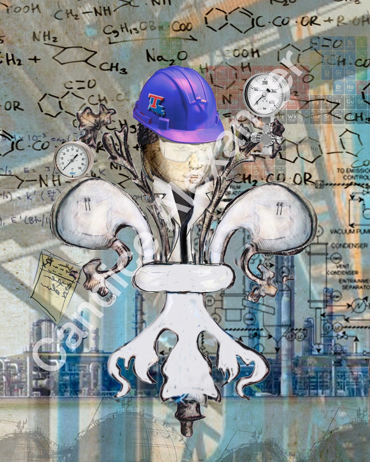 Tech Chemical Engineer Fleur De Lis art by Candice Alexander, Louisiana Artist Fleur De Lis by Candice Alexander Fleur De Lis Artist