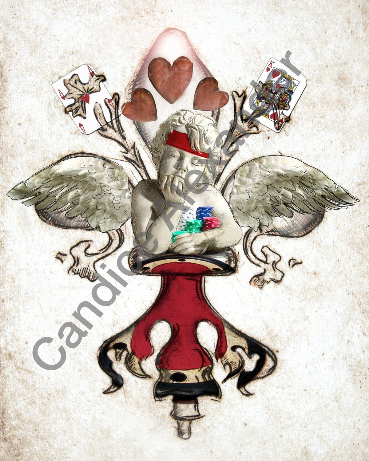 Texas Hold 'Em Fleur De Lis by Candice Alexander Fleur De Lis Artist Fleur De Lis art by Candice Alexander, Louisiana Artist