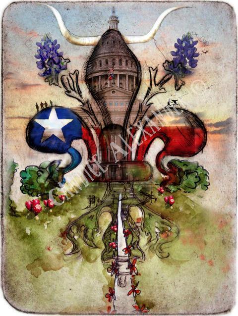 Candice Alexander Fleur De Lis Texas Design Fleur De Lis art by Candice Alexander, Louisiana Artist