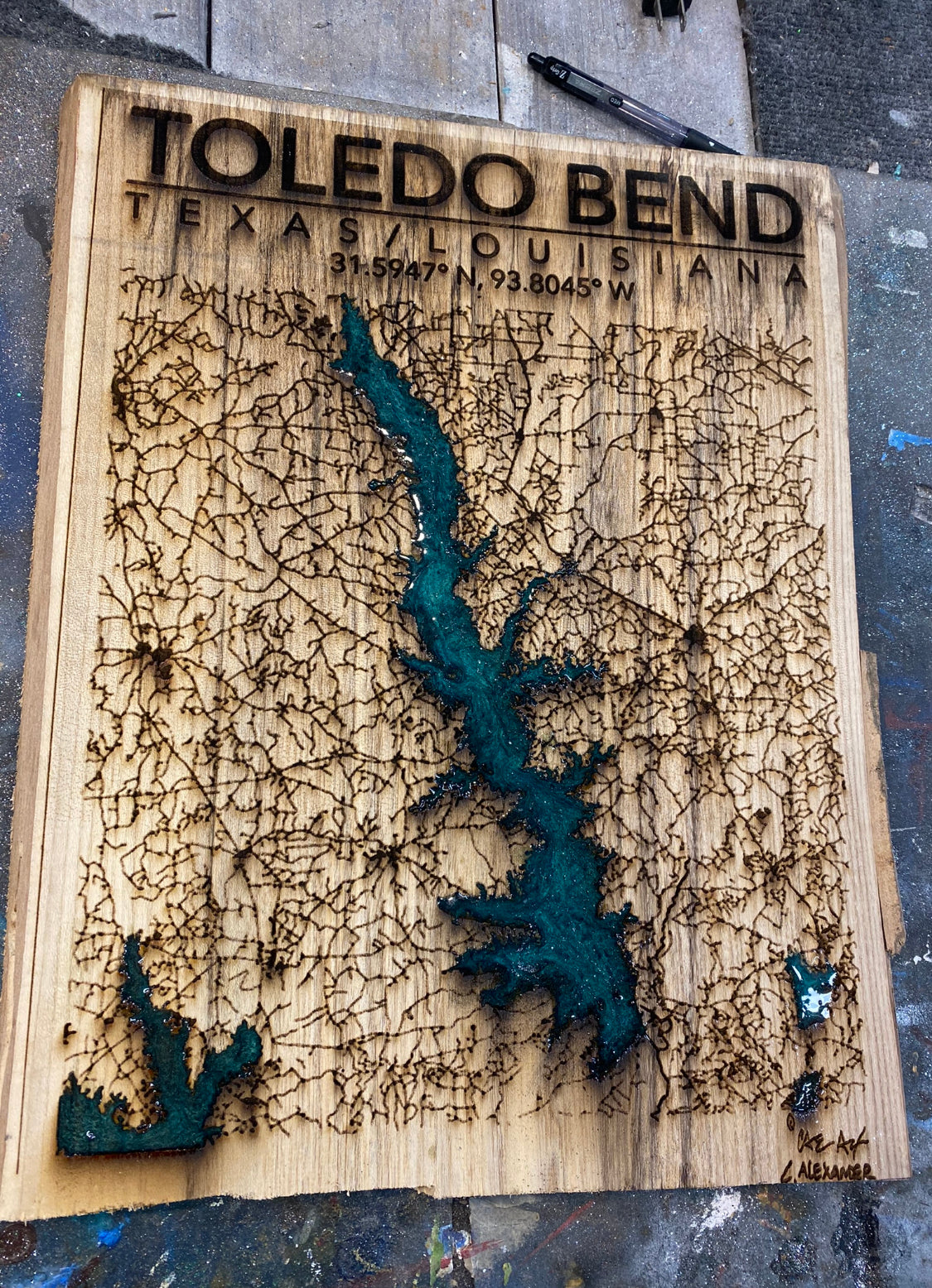 Toledo Bend Wood Engraving