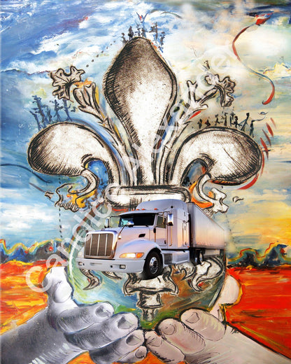 Trucker Fleur De Lis Design by Candice Alexander, Fleur De Lis Artist