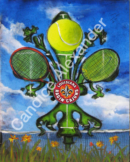 ULL Tennis Fleur De Lis Design by Candice Alexander, Fleur De Lis Artist