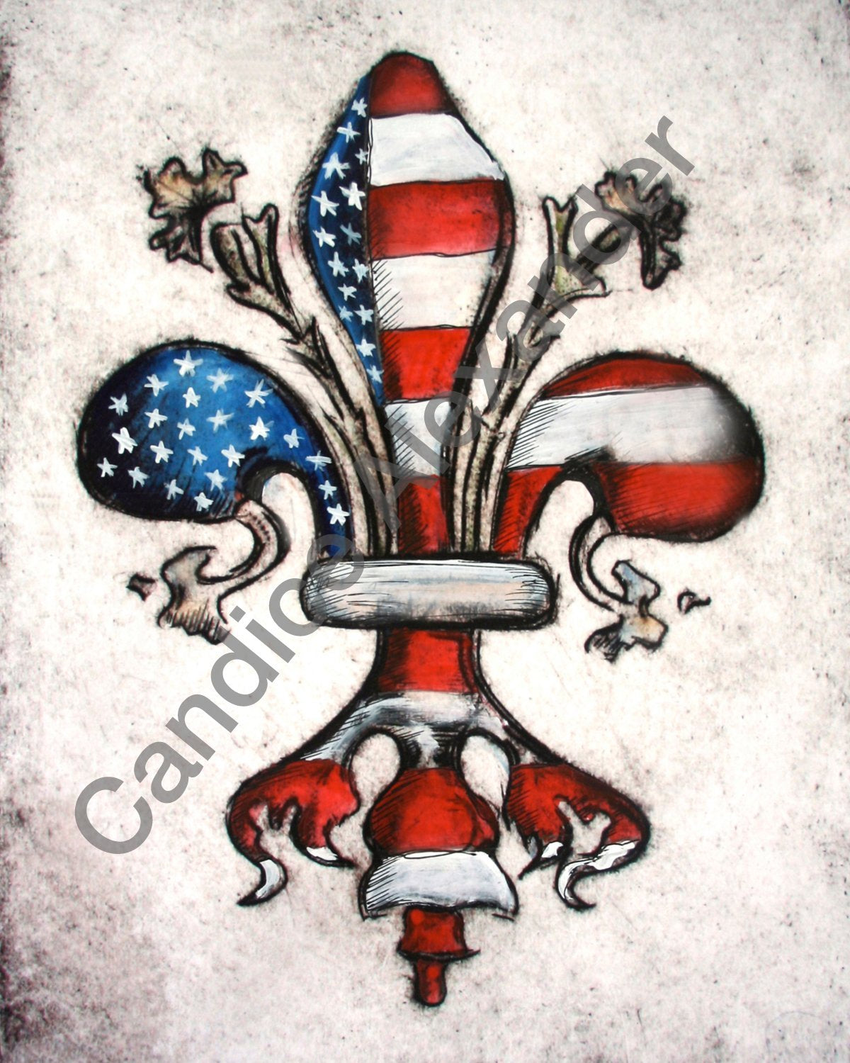 USA Fleur De Lis Design by Candice Alexander, Fleur De Lis Artist