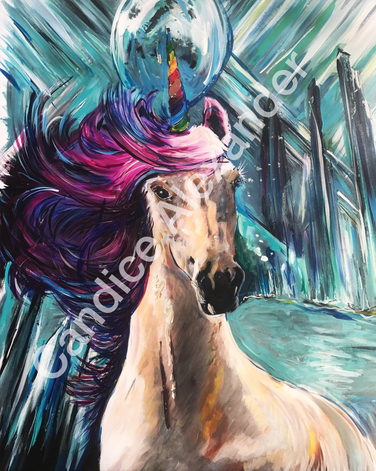 Unicorn Fleur De Lis Design by Candice Alexander, Fleur De Lis Artist