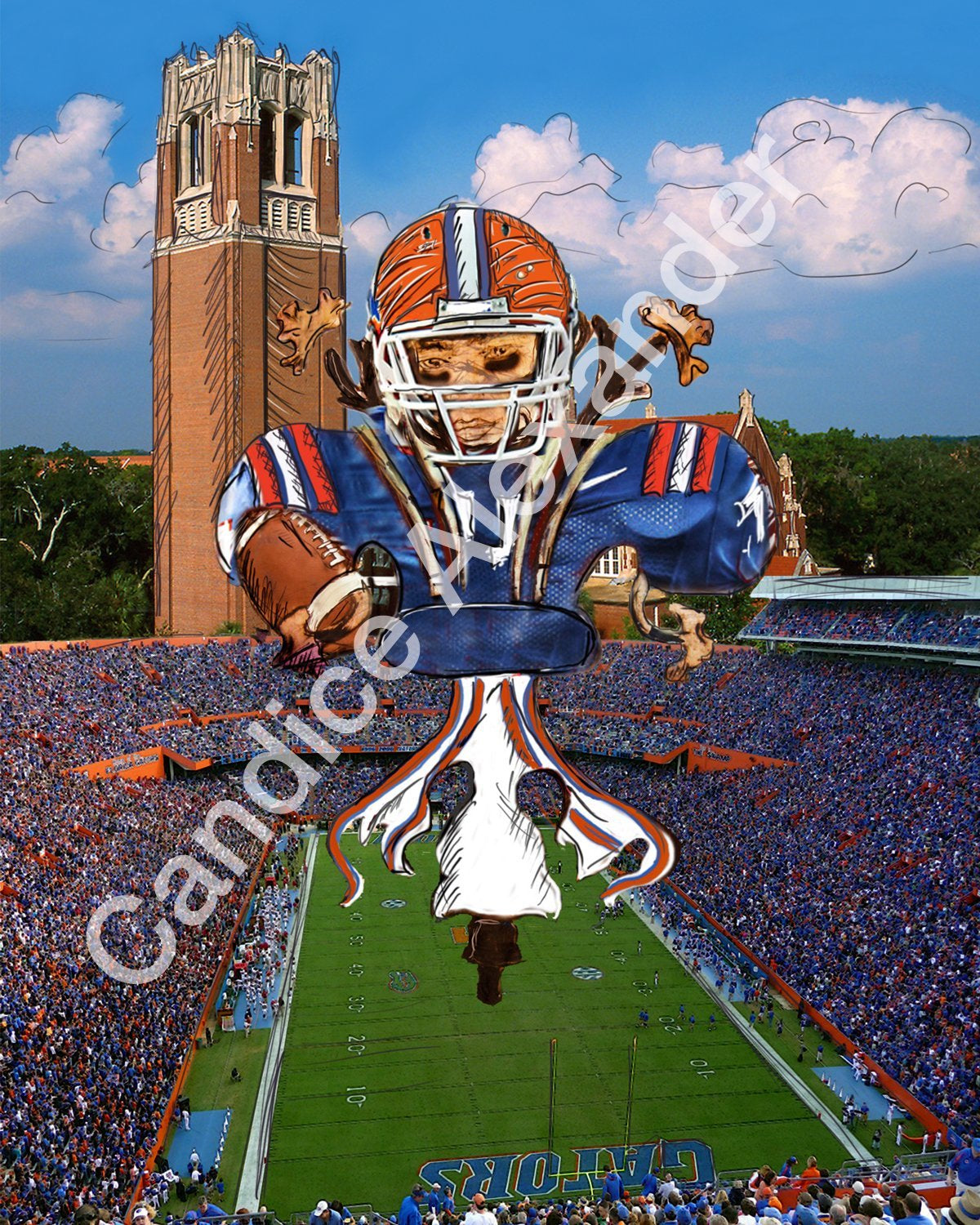 University of Florida Football Fleur De Lis Design by Candice Alexander, Fleur De Lis Artist