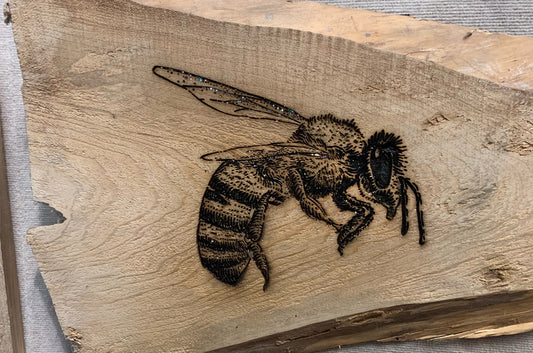 Honey Bee Wood Engraving "One of a Kind"
