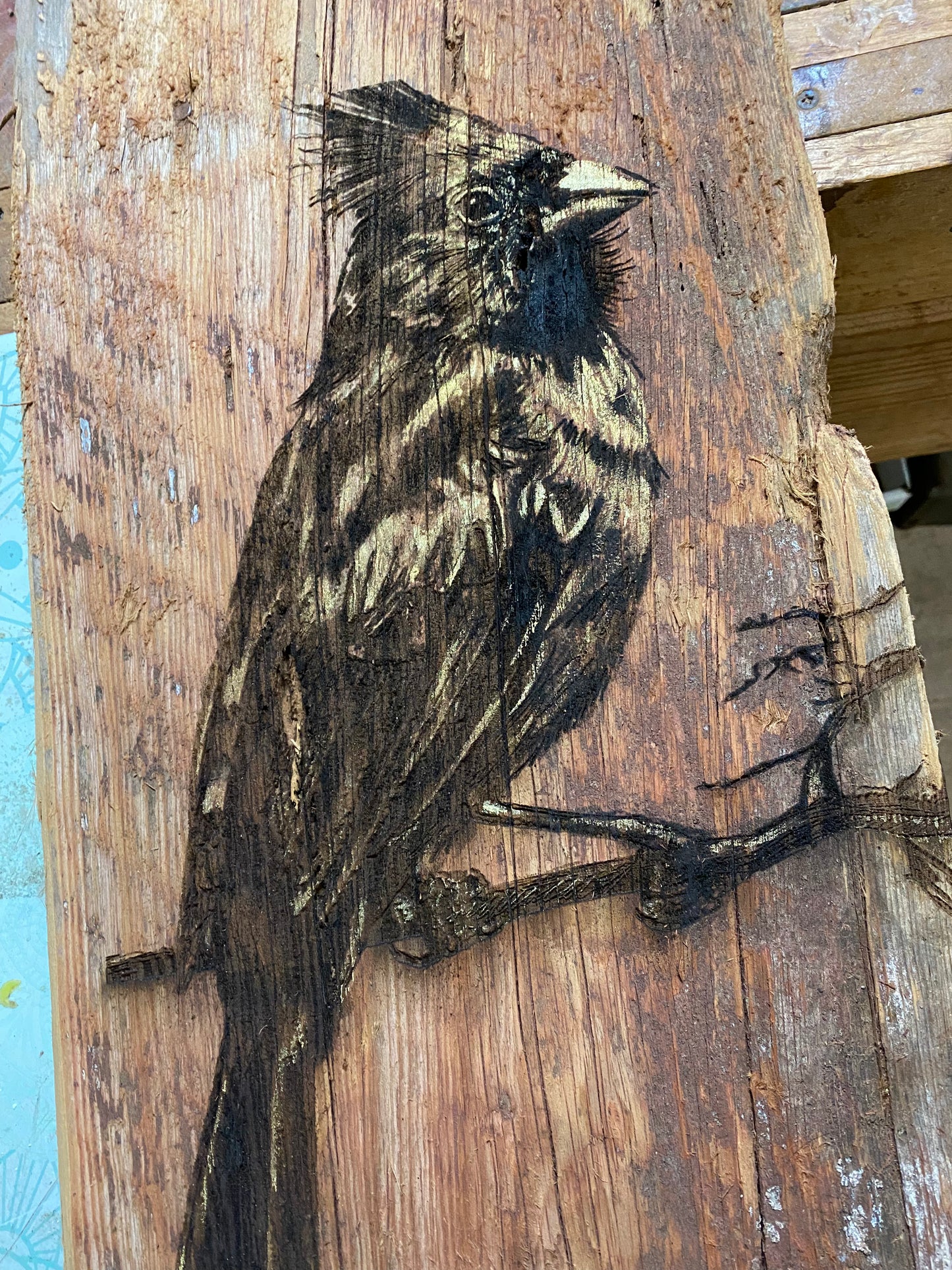 Wood Engraved, Hand Painted Cardinal