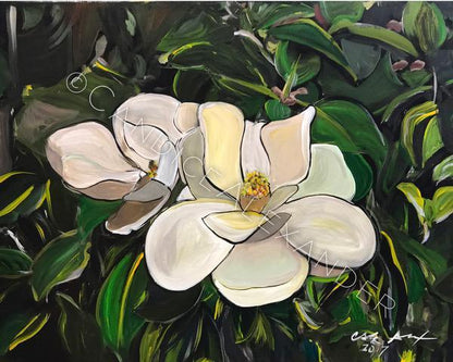 Candice Alexander Magnolia Design Fleur De Lis art by Candice Alexander, Louisiana Artist