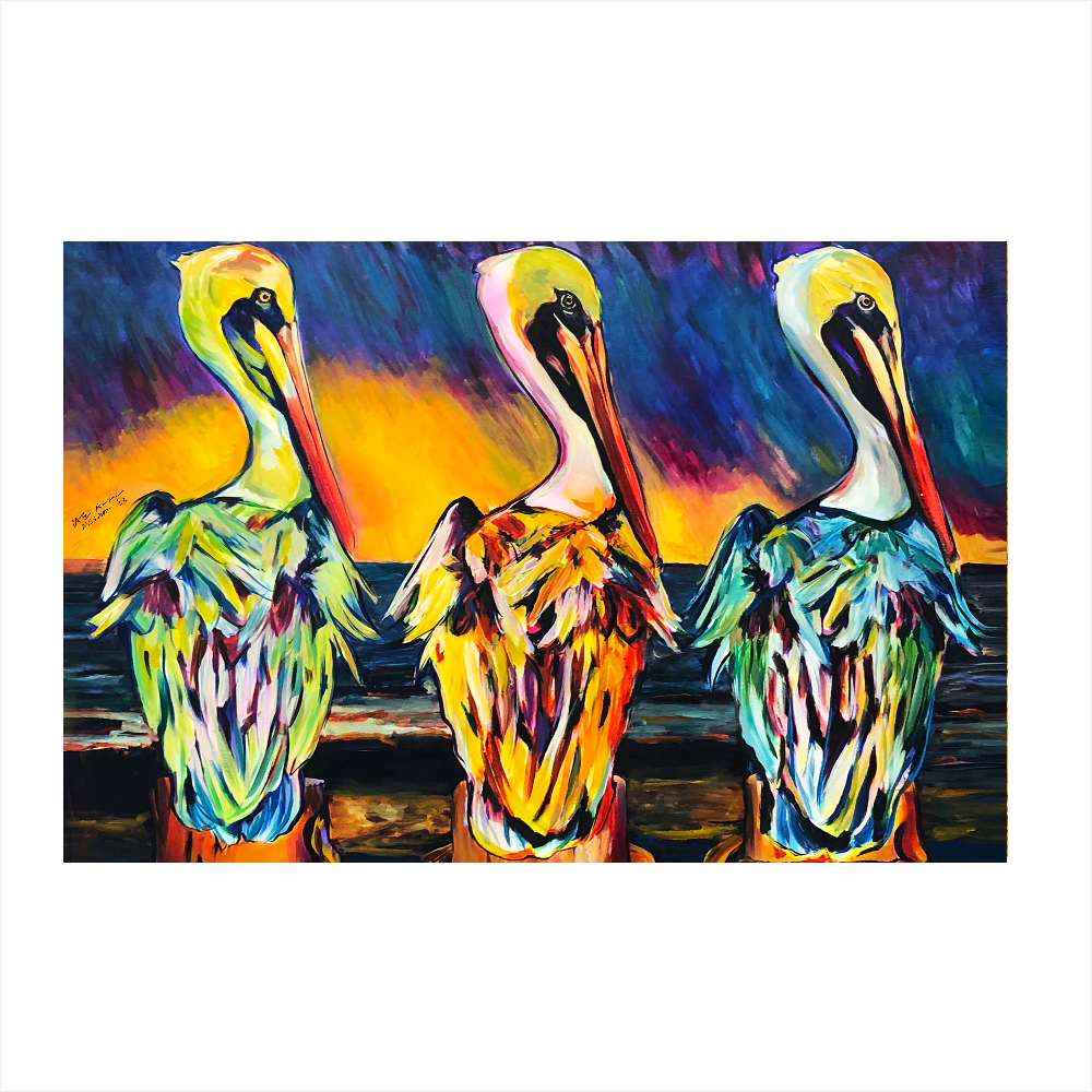Three Pelicans Door Mat